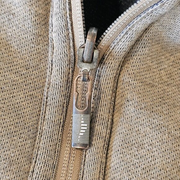 Tommy Bahama Pullover Sweatshirt Large  Reversible Beige Blue 1/4 Zip Boxy Fit - Picture 7 of 12